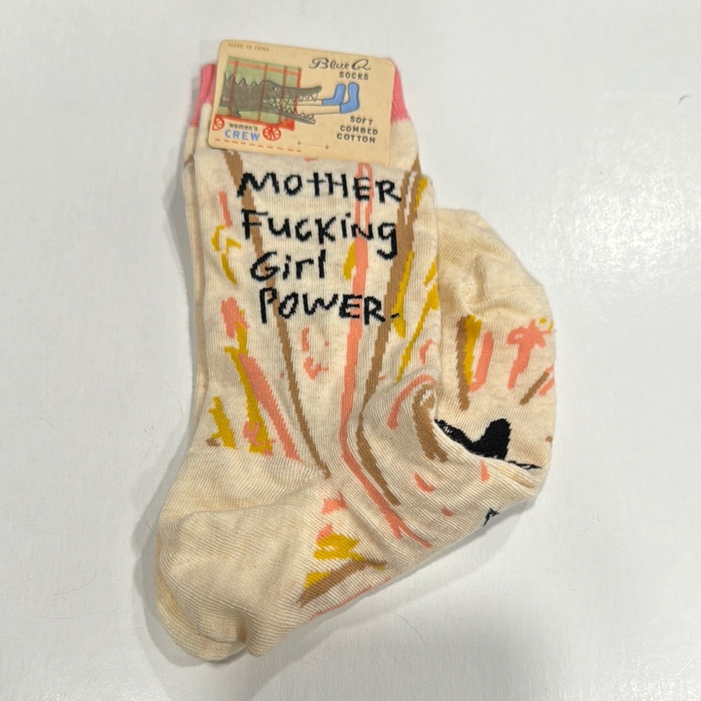 New Blue Q Socks Mother Fuc*ing Girl Power Stars C32